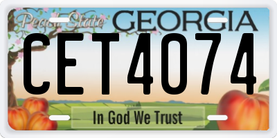 GA license plate CET4074