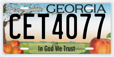 GA license plate CET4077
