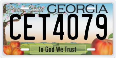 GA license plate CET4079
