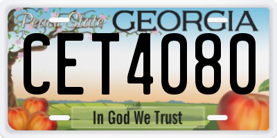 GA license plate CET4080