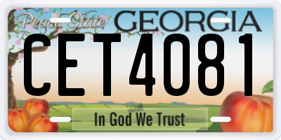 GA license plate CET4081