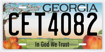 GA license plate CET4082