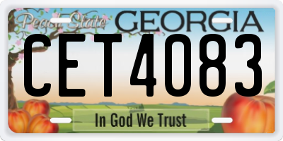 GA license plate CET4083