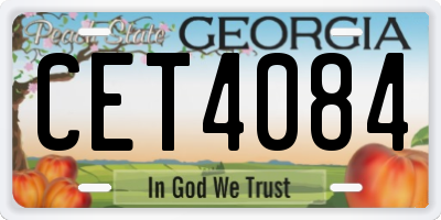 GA license plate CET4084