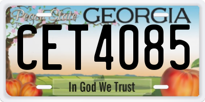 GA license plate CET4085