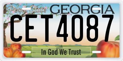 GA license plate CET4087