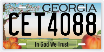 GA license plate CET4088