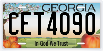 GA license plate CET4090