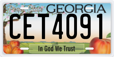 GA license plate CET4091