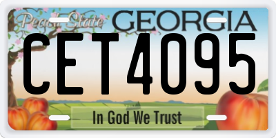 GA license plate CET4095