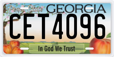 GA license plate CET4096