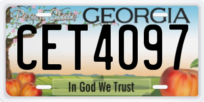 GA license plate CET4097