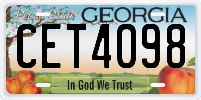 GA license plate CET4098