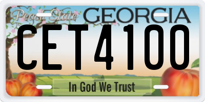 GA license plate CET4100