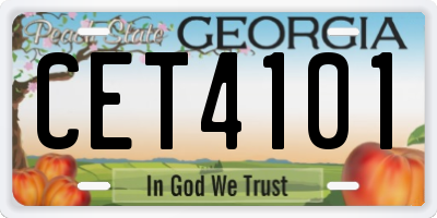 GA license plate CET4101