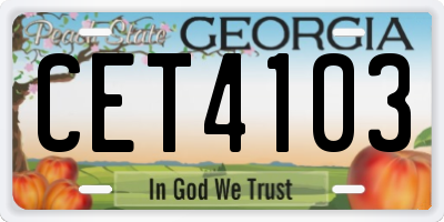 GA license plate CET4103