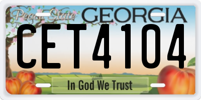 GA license plate CET4104