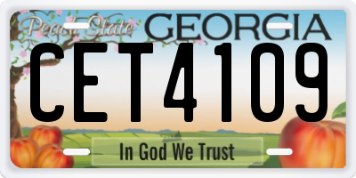 GA license plate CET4109