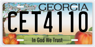 GA license plate CET4110