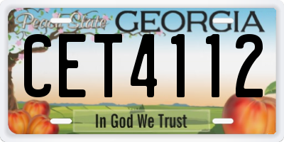 GA license plate CET4112