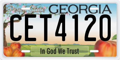 GA license plate CET4120