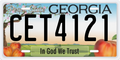 GA license plate CET4121