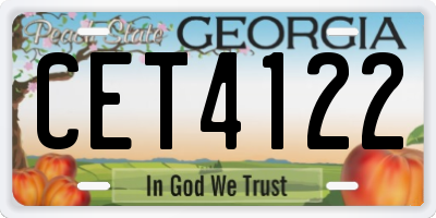 GA license plate CET4122