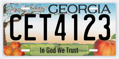 GA license plate CET4123
