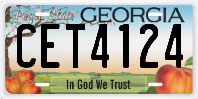GA license plate CET4124