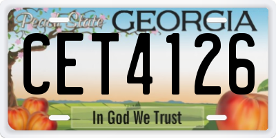 GA license plate CET4126