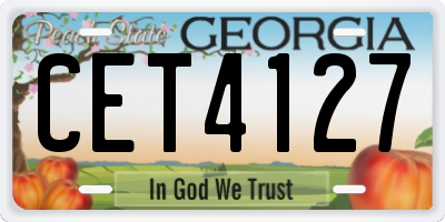 GA license plate CET4127