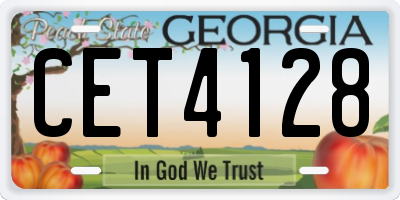 GA license plate CET4128