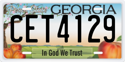 GA license plate CET4129