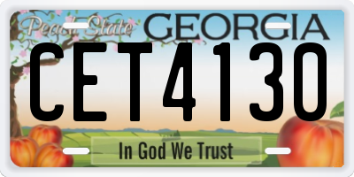 GA license plate CET4130