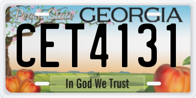 GA license plate CET4131
