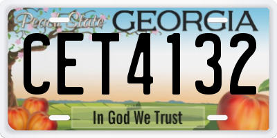 GA license plate CET4132