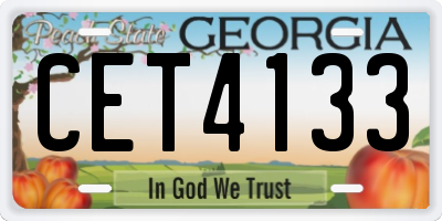 GA license plate CET4133