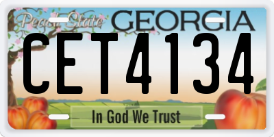 GA license plate CET4134