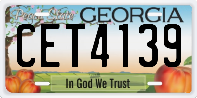 GA license plate CET4139