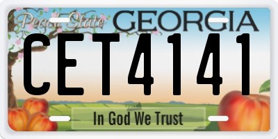 GA license plate CET4141