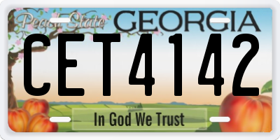 GA license plate CET4142