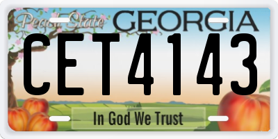 GA license plate CET4143
