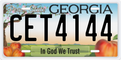 GA license plate CET4144