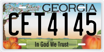 GA license plate CET4145