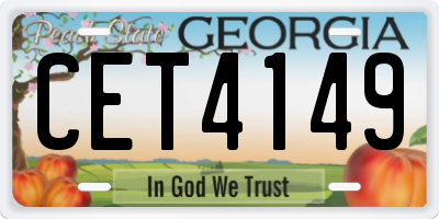 GA license plate CET4149