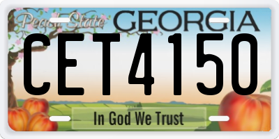 GA license plate CET4150