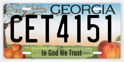 GA license plate CET4151