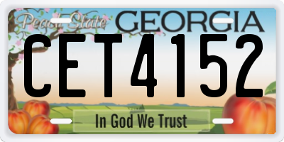 GA license plate CET4152