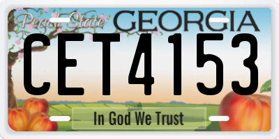 GA license plate CET4153