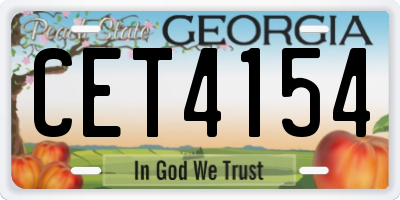 GA license plate CET4154